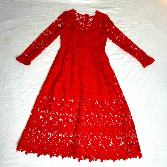 ASTR The Label Lace Sheath‎ Long Sleeve Midi Dress Size M - Picture 1 of 9